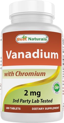 Best Naturals Vanadium 2 mg with Chromium Polynicotinate 200 mcg 180 Tablets