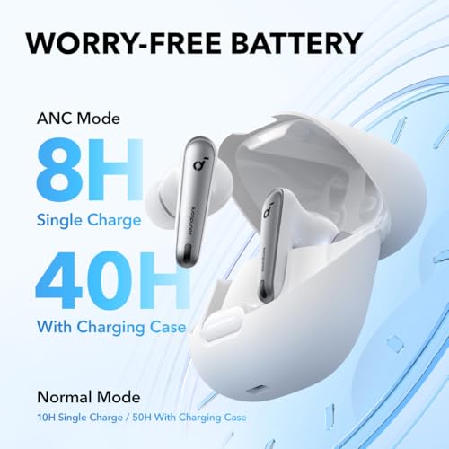 undefined Soundcore by Anker Liberty 4 NC Noise Cancelling Earbuds, 98.5% Noise Reduction, Adaptive Noise Cancelling to Ears and Environment, Hi-Res Sound, 50H Battery, Wireless Charging, Bluetooth 5.3 の商品画像 4