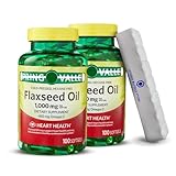 Unique Bundle Store Flaxseed Oil 1000mg, 100 Softgels - Dietary Supplement + 7 Day Pill Organizer Included (Pack of 2)