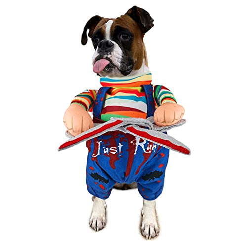 Delifur Halloween Scissors Style Doll Dog Costume For Cat Puppy And Medium Size Dog, Pet Adjustable Doll Funny Special Clothes Cosplay Party Pet Clothes Christmas Costume (Large) #TOP1