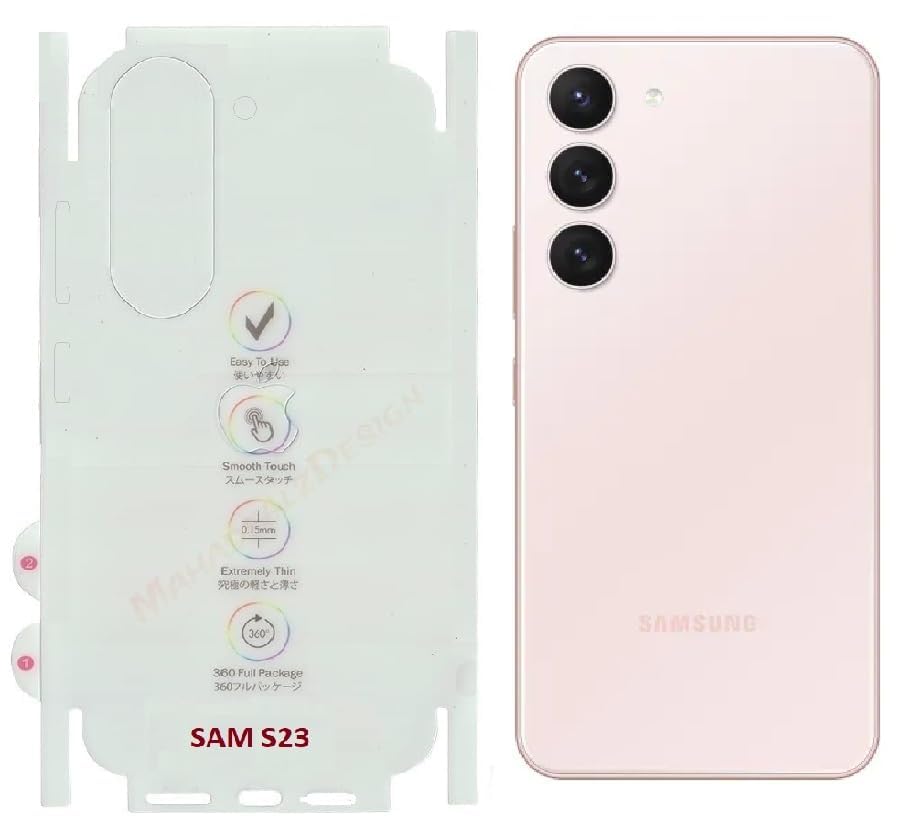 Image of Techsage Tpu Back Screen Protector Unbreakable Membrane Scratch Guard Transparent Protective Compatible With Samsung S23 Cellphone