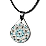 Myartte Crystal Golf Balll Markers with Golf Necklace for Lady Golfer (Light Blue)