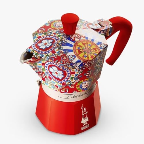 Image of Bialetti Original Dolce & Gabbana Iconic Sicilian Design Moka Pot, Italian Stovetop Espresso Maker, Premium Coffee Maker, Made in Italy for Authentic Espresso Coffee Since 1933