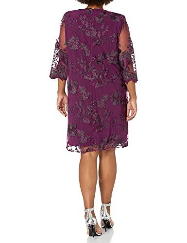 Image of Alex Evenings Womens Midi Scoop Neck Shift Dress with Jacket (Petite and Regular)