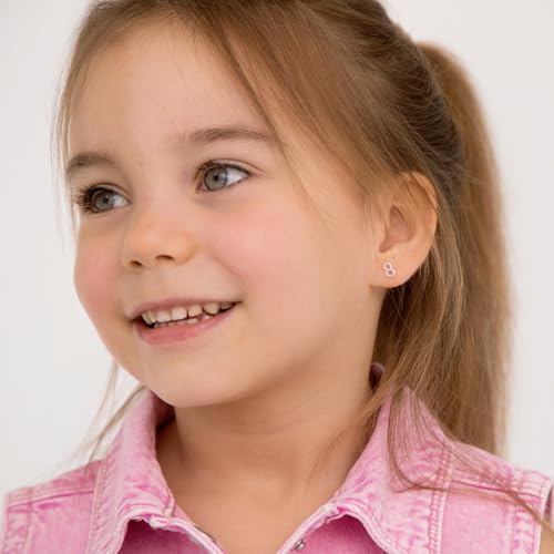 925 Sterling Silver Polished Number Screw Back Earrings For Toddlers, Little Girls and Preteens - Stylish Age Earrings For A Young Girls Birthday Celebration - Classic Earrings For Young Girls3