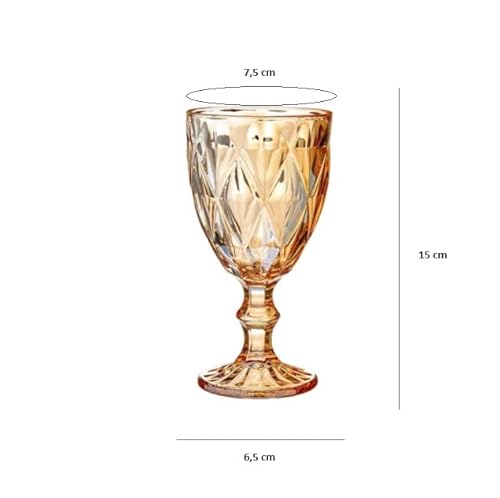 Jogo de 6 Taças Diamond 230 ml - Gamma (Âmbar)