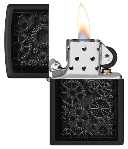 Image of Zippo Steampunk Design Black Matte,Windproof Pocket Lighter, Refillable, (BIS Certified)