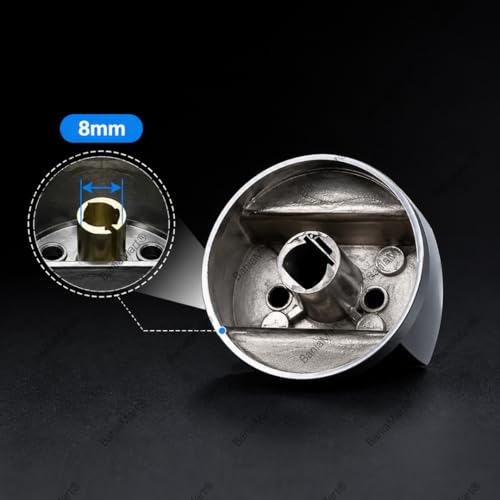 Image of Gas Stove Knobs Set, Manual Ignition Buttons, Compatible with All Gas Chulhas (3, Metal Silver)