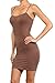 Yelete Womens 2 Pack Nylon Cami Slip Dresses (Camel & Taupe, One Size)