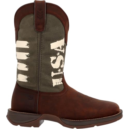 Bottes Western Durango imprimé USA vert armée pour un style cowboy authentique