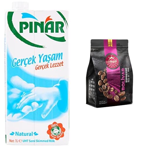 Bolivar Koyu Kavrulmuş Espresso Blend 1000g, Pınar Süt Yarım Yağlı 1 Lt Seti