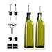 PANENDIANO Bouteille de Distributeur d'huile d'olive Vert 2PCS 250ml avec Bec Distributeur de vinaigre d'huile de Cuisson avec Entonnoir pour Cuisine Grill salades de pâtes et Cuisson