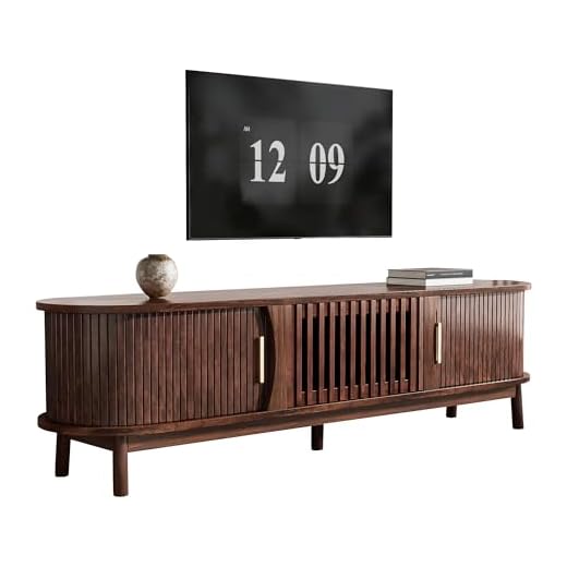 Brauner Lowboard-TV-Schrank mit Schiebetüren