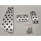 Material: diseño de superficie antideslizante con aluminio y goma. Con la ayuda de cubiertas de pedal antideslizantes, la aceleración y el frenado serán más estables y sin esfuerzo. Disfruta de un timón izquierdo mejor y más suave。