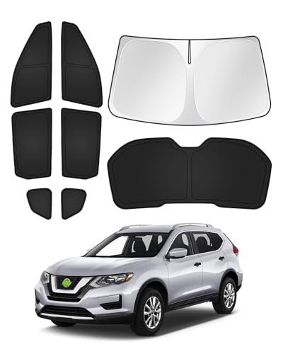 Image of Canvcle Sunshades for 2014-2020 Nissan Rogue (Not for Rogue Sport) Accessories Windshield Sun Shade Side Rear Window Shade Cover Sun Visor Shield Privacy Protection Keep Vehicle Cool Black 8PCS