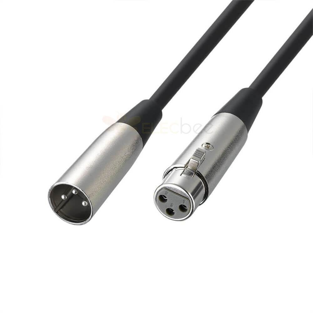 XLR Cables Metal Pins Male to Female 3 Pin Cable Extension Microphone Audio 1Meter