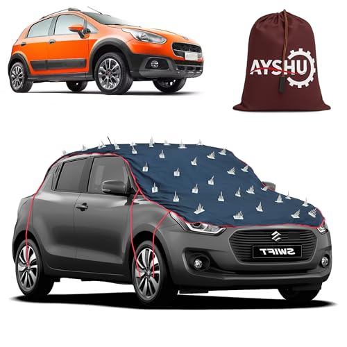 Image of AYSHU Water-Resistant Spike Car Cover for Fiat Avventura - Protects from Dogs, Monkeys, Dust, Sunlight & UV - Full Roof Universal Fit