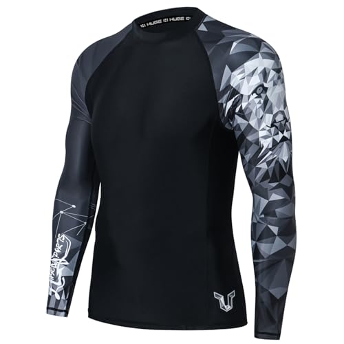 Camiseta de compresión de secado rápido y protección UV para ropa deportiva masculina