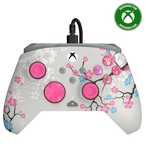 Turtle Beach Rematch Advanced Wired Gaming Controller Licensed for Xbox Series X|S, Xbox One, Windows PC - Glow, Remappable Buttons, Hair Triggers, Audio Controls, Impulse Triggers - Cherry Blossom