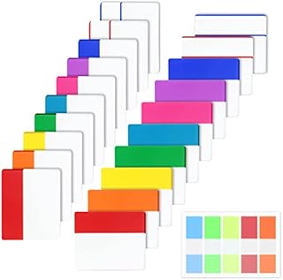 EOOUT 600pcs Sticky Index Tabs 2 Inch Index Tabs, Writable File Tabs Flags, Colored Page Markers Labels for Books, Binders and File Folders, 17 Sets 10 Colors