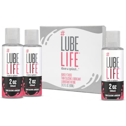 Image of LUBELIFE Barely There Thin Silicone Lube, Personal Lubricant, 3 x 2 fl oz | Water Resistant, Personal Lube for Men Women Couples, Shower Safe, Ultra-Thin, Silky Glide
