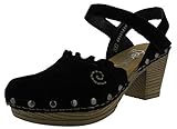 Aus hochwertigem Veloursleder Rieker Damen Frühjahr/Sommer Geschlossene Sandalen, Schwarz (Schwarz/Schwarz 01), 40 EU