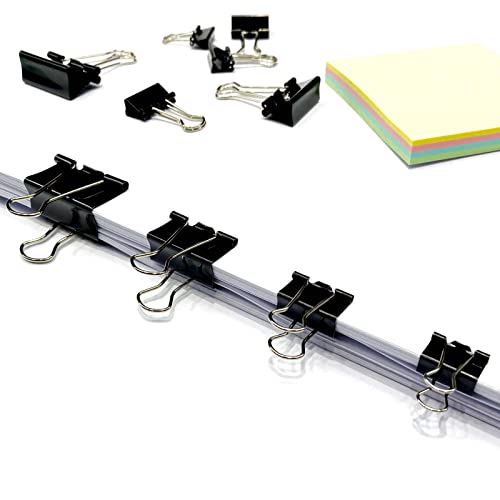 Ykimok 120Pcs Assorted Sizes Binder Clips, Metal Paper Clamps 4 Assorted Sizes, Medium, Small, X Small and Micro for Office Supplies, Black.