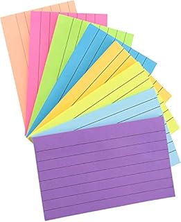 Lined Sticky Notes, 400Sheets 76mm x 127mm Self-Stick Notes, Bright Post Stickies, Colorful Big Square Sticky Notes for Office School and Home Uses Colorful Sticky Notes