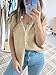 Saodimallsu Womens Short Cap Sleeve Sweater Vest Crochet Button Down Cardigans Crew Neck Summer Knit Tops Apricot