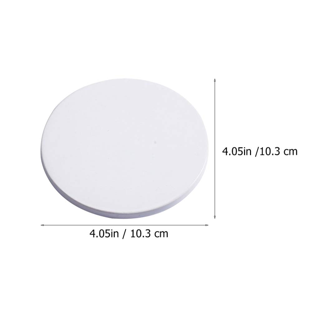 EXCEART 12 Pièces Dessous De Verre en Céramique Dessous De Verre en Carreaux De Céramique sous-Verre De Tasse De Boissons Tapis De Tasse Rond Décor De Café Table Ronde Auto Blanche