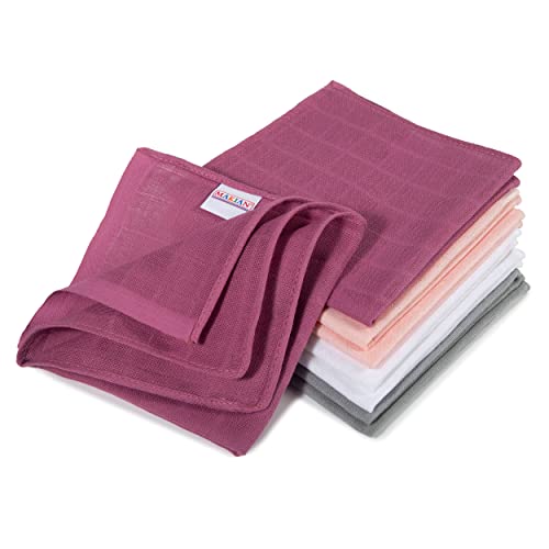 Makian - Debarbouillette Bebe (8 Pièces), Lingette Lavable Bebe, 30x30 cm - 100% Coton Certifié OekoTex - Rose Gris Cover