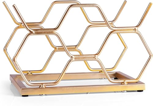 ABIN Countertop Wine Rack - 5 Bottle Freestanding Modern Gol...