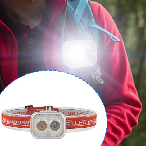 Genérico Linterna frontal, Faro de nocturna, Linterna frontal de luz fuerte para nocturna, Herramienta de iluminación exterior de diseño ajustable para ciclismo, camping, y montañismo - imagen 3