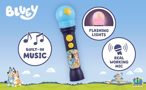 Image of Bluey Toy Microphone for Kids with Music and Lights, Ideal Toddler Toys