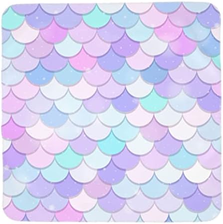 EASSEN Purple Colorful Mermaid Fish Scale Baby Swaddle Blanket Unisex Swaddle Wrap Blankets Neutral Receiving Blanket Crib Bedding Sets for Newborn Boy Girl 35.4 X 35.4 Inches