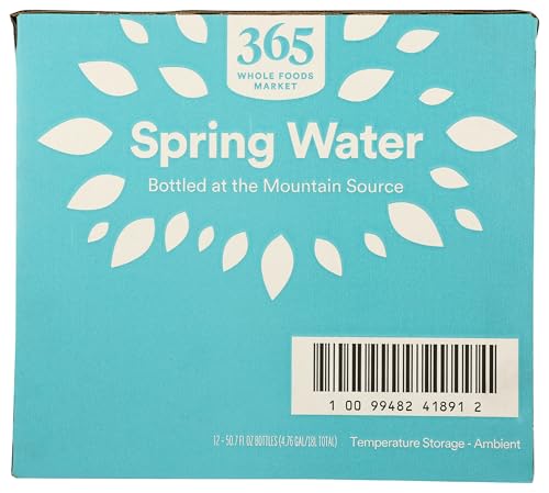 Image of 365 By Whole Foods Market, Water Spring Flat Cap, 50.7 Fl Oz, 12 Pack