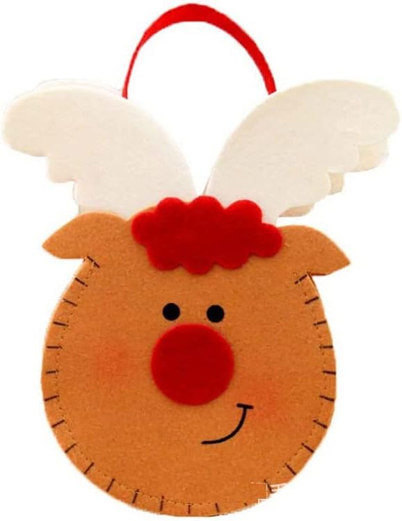 Wuluwala 3 PCS Christmas Candy Bags Gift Treat Bags for Favors and Decorations Super Cute Snowman Santa Claus (Elk)