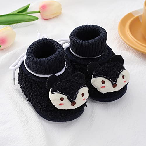 sfdgfhyf Little Boys Comfortable Shoes Baby Girls Boys Warm Shoes Soft Booties Snow Comfortable Boots Infant (Black, 9-12Months)4