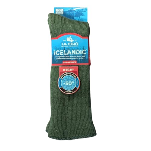 J.B. Field's -50 Below Icelandic Wool Socks for Extreme Cold Winter Weather, Thermal Socks for Women and Men, (Large)