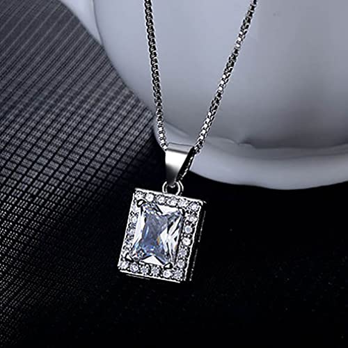 Bijoux géométrie en argent 925 avec pendentif rectangle d'exception