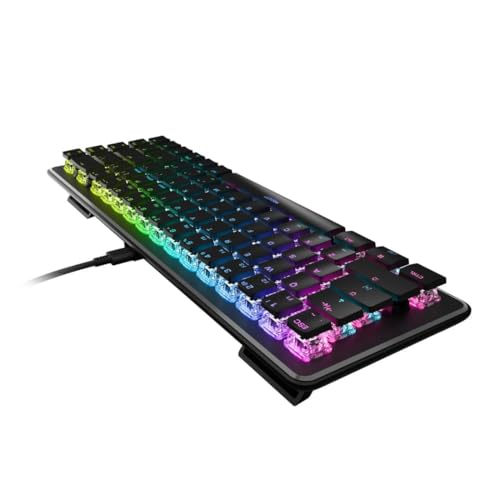 Roccat Vulcan II Mini-65% Tastiera da gioco ottica per PC con illuminazione RGB personalizzabile, cavo staccabile, duplicatore di pulsanti, profili a bordo, piastra in alluminio, durata 100 milioni di - Tastiera gaming - Immagine 2