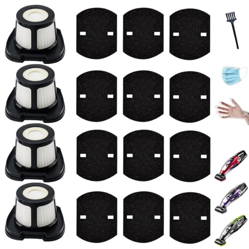 4 pack 2284w Vacuum Replacement Filter for Pet Hair Eraser Filter Hand Vacuum 2284W 2390 2389 2390A, Compare to Parts#1614212 1614203 1614204, 4 Mesh Filters and 12 Foam Filters, Washable&Reusable