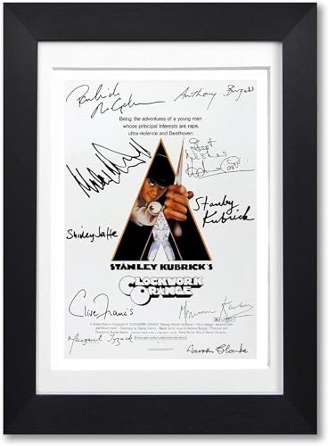 Mounted Gifts Clockwork Orange Cast Signed A4 Poster Photo Print Framed Autograph Gift Movie Film Stanley Kubrick (A4 Poster Only)
