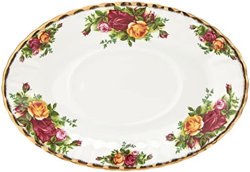 Royal Albert Old Country Roses Gravy Boat Stand, 6", Multi