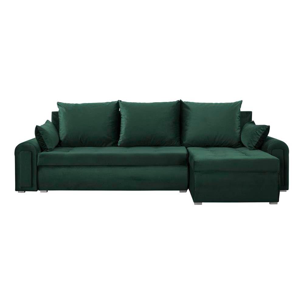 Forli Ecksofa 232x143x80cm Grün Wohnzimmer Couch Schlafsofa