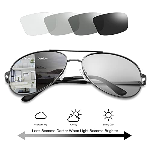 Spring Hinge Photochromic Polarized Sunglasses for Men and Women Al-Mg Metal Frame Sports Driving Glasses UV400 Protection Eyeglasses Anti Glare Eye Fatigue Golf Fishing Cycling Ultra-light Eyewear - Image 2
