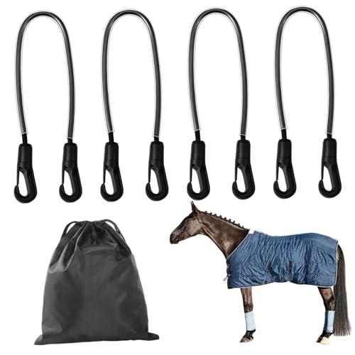 Correas para las piernas de la manta del caballo correas elásticas para manta de 21-27 pulgadas con Clips de doble extremo suministros para caballos con bolsa 4 Uds.