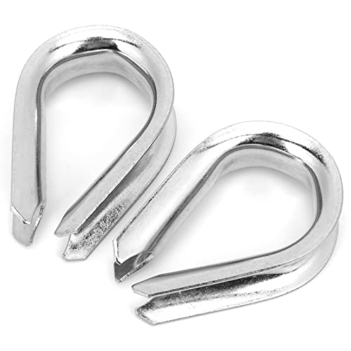 Thimbles Clip, 14MM Stainless Steel Thimbles Clamps Protective Ring Marine Wire Rope for Marine for Industrial Rigging