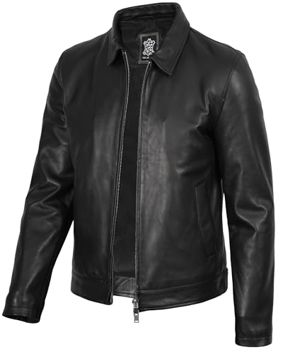 Image of Decrum Mens Leather Jacket - Real Lambskin Vintage Style Leather Jackets for Men