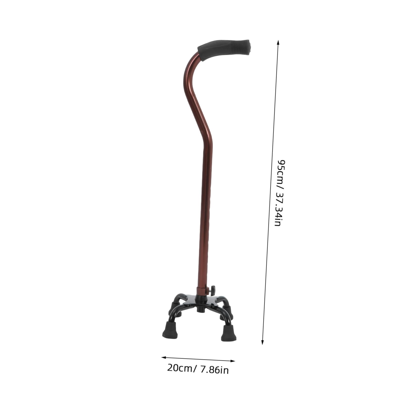 Yardenfun Bastón de Cuatro Patas de Aleación de Aluminio Negro Plástico Antióxido para Personas Mayores y Discapacitadas Apoyo Seguro y Estable
